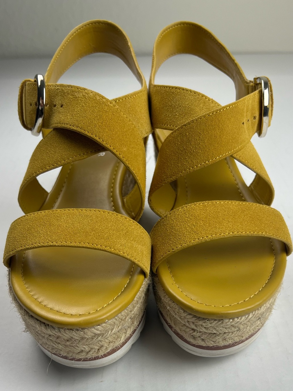 Marc Fisher MF Zain Leather-Suede Espadrille Wedge Sandals - Picture 7 of 12